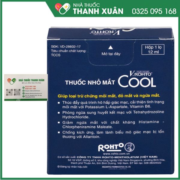 Thuốc nhỏ mắt V.rohto COOL - Giảm mỏi mắt, sung huyết kết mạc